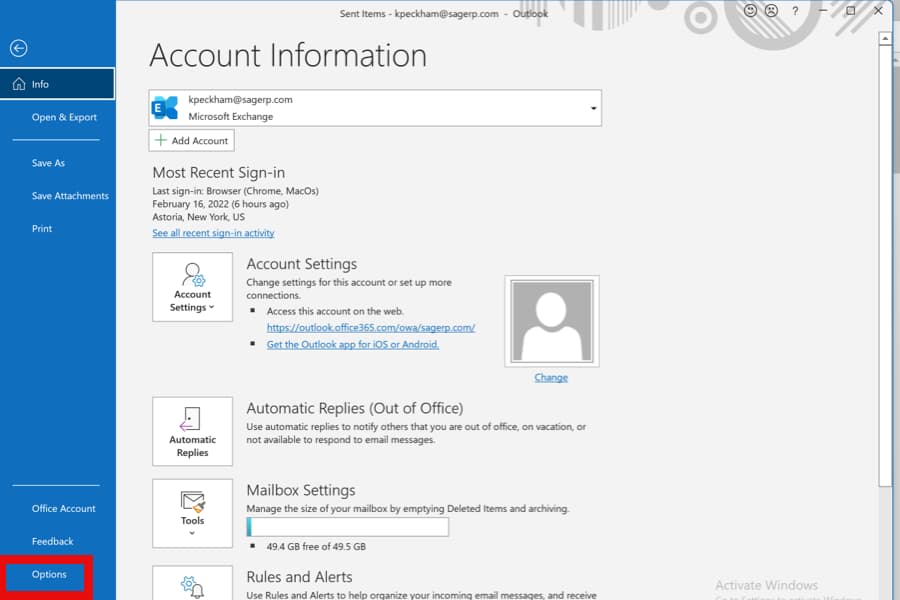 Outlook Screenshot - 2